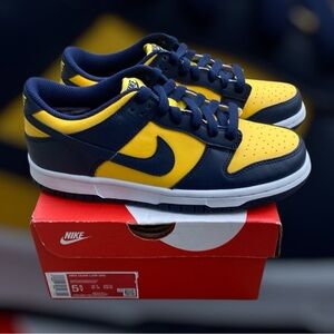 New Nike Dunk low Michigan Size 5.5 Youth / 7 women